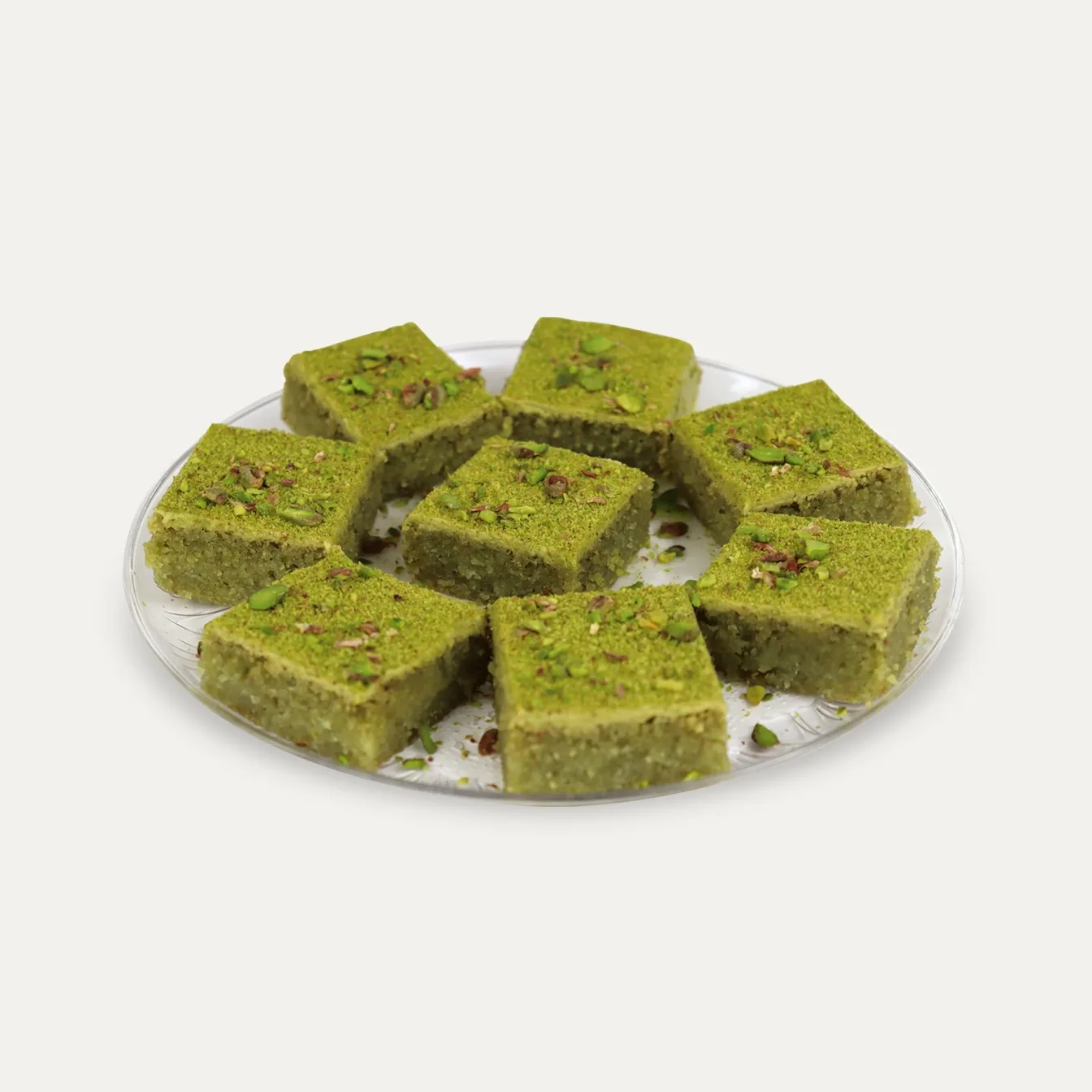 Pistachio Semolina Cake (Basbuseh)